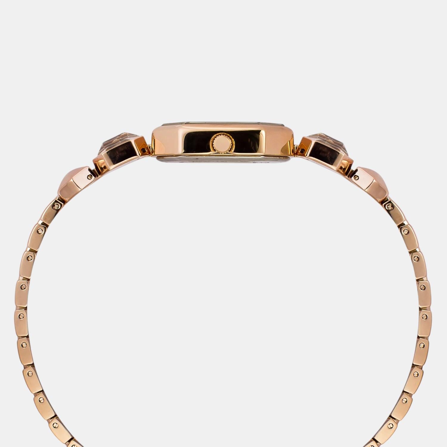 Fria Women Quartz Mother Of Pearl Dial Analog Brass Watch TWEL21101