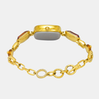 Fria Women Quartz Brown Dial Analog Brass Watch TWEL21200