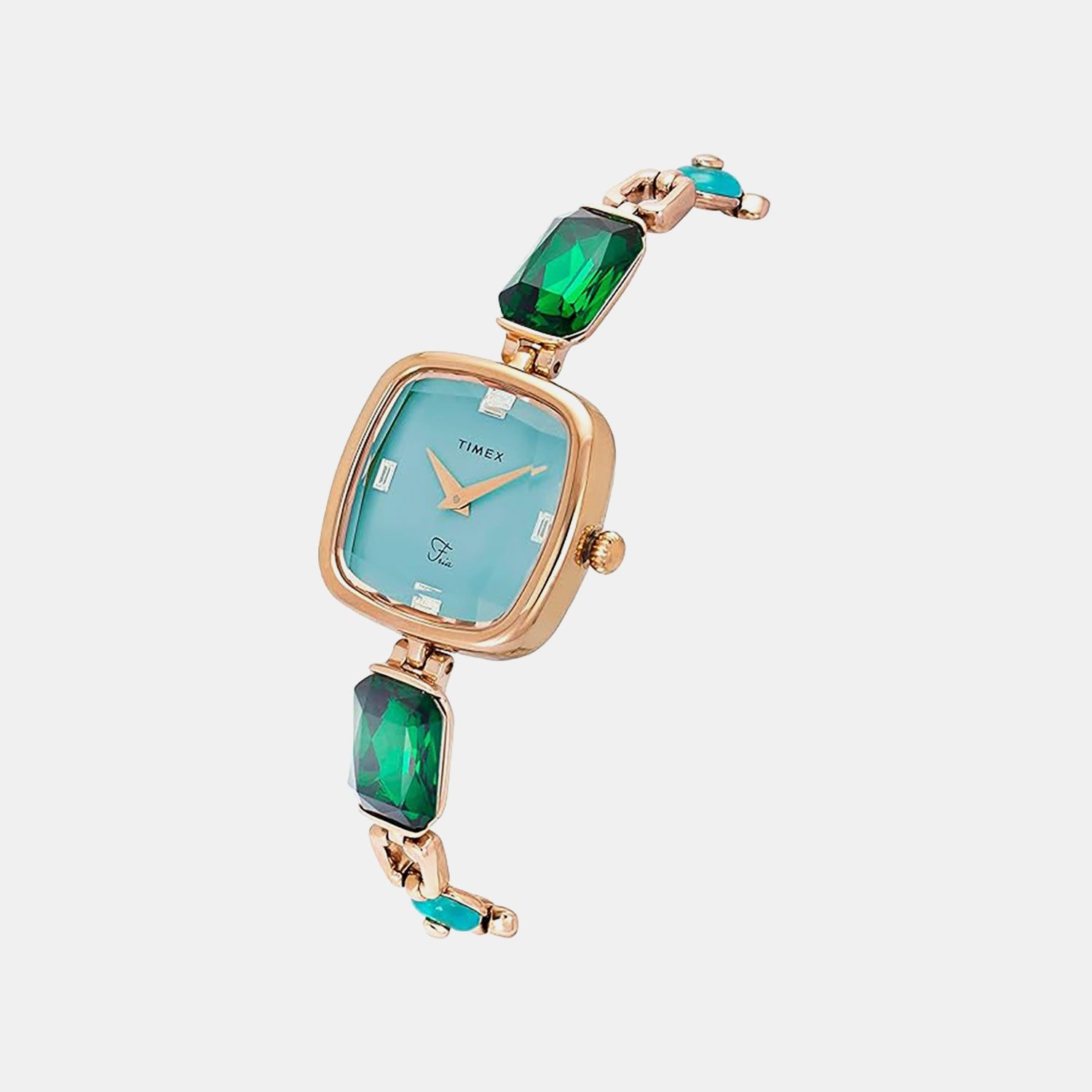 Fria Women Quartz Blue Dial Analog Brass Watch TWEL21201