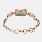 Fria Women Quartz Pink Dial Analog Brass Watch TWEL21203