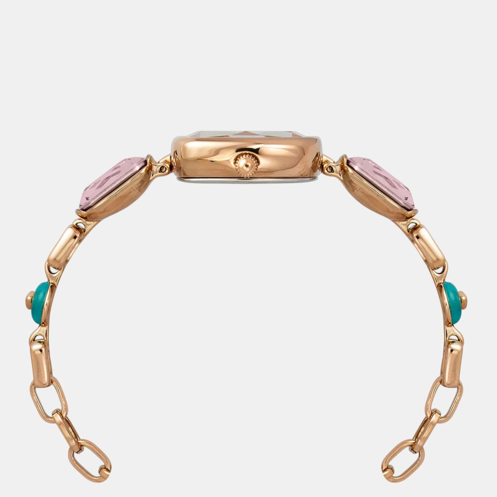 Fria Women Quartz Pink Dial Analog Brass Watch TWEL21203