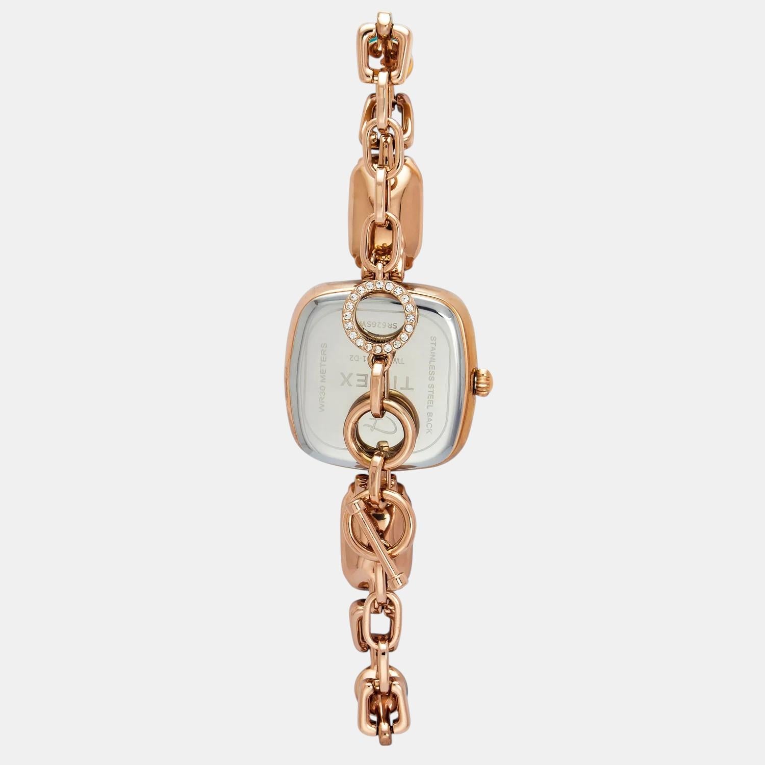 Fria Women Quartz Pink Dial Analog Brass Watch TWEL21203