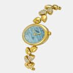 Fria Women Quartz Mother Of Pearl Dial Analog Brass Watch TWEL21301