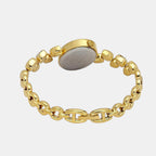 Fria Women Quartz Mother Of Pearl Dial Analog Brass Watch TWEL21301