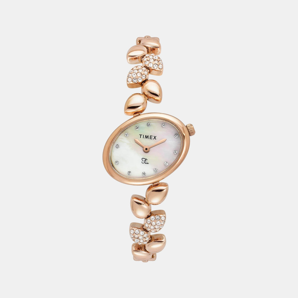 Fria Women Quartz Mother Of Pearl Dial Analog Brass Watch TWEL21302