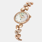 Fria Women Quartz Mother Of Pearl Dial Analog Brass Watch TWEL21302