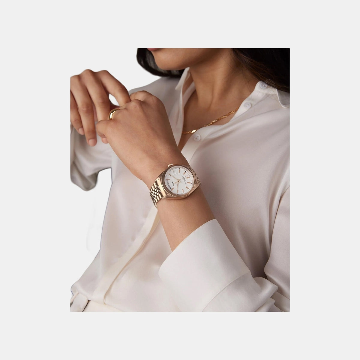 Legacy Women Quartz White Dial Analog Stainless Steel Watch TWEL21401