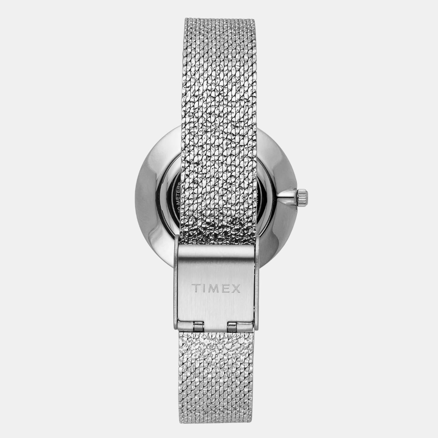 Fashion Women Quartz Pink Dial Analog Stainless Steel Watch TWEL21500