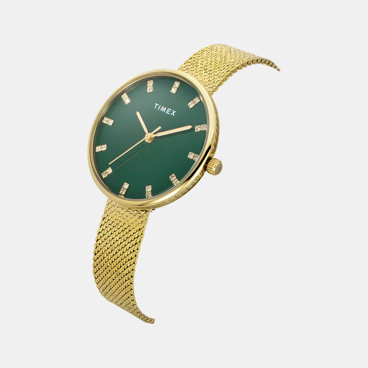 Trendline Women Quartz Green Dial Analog Mesh Watch TWEL21501
