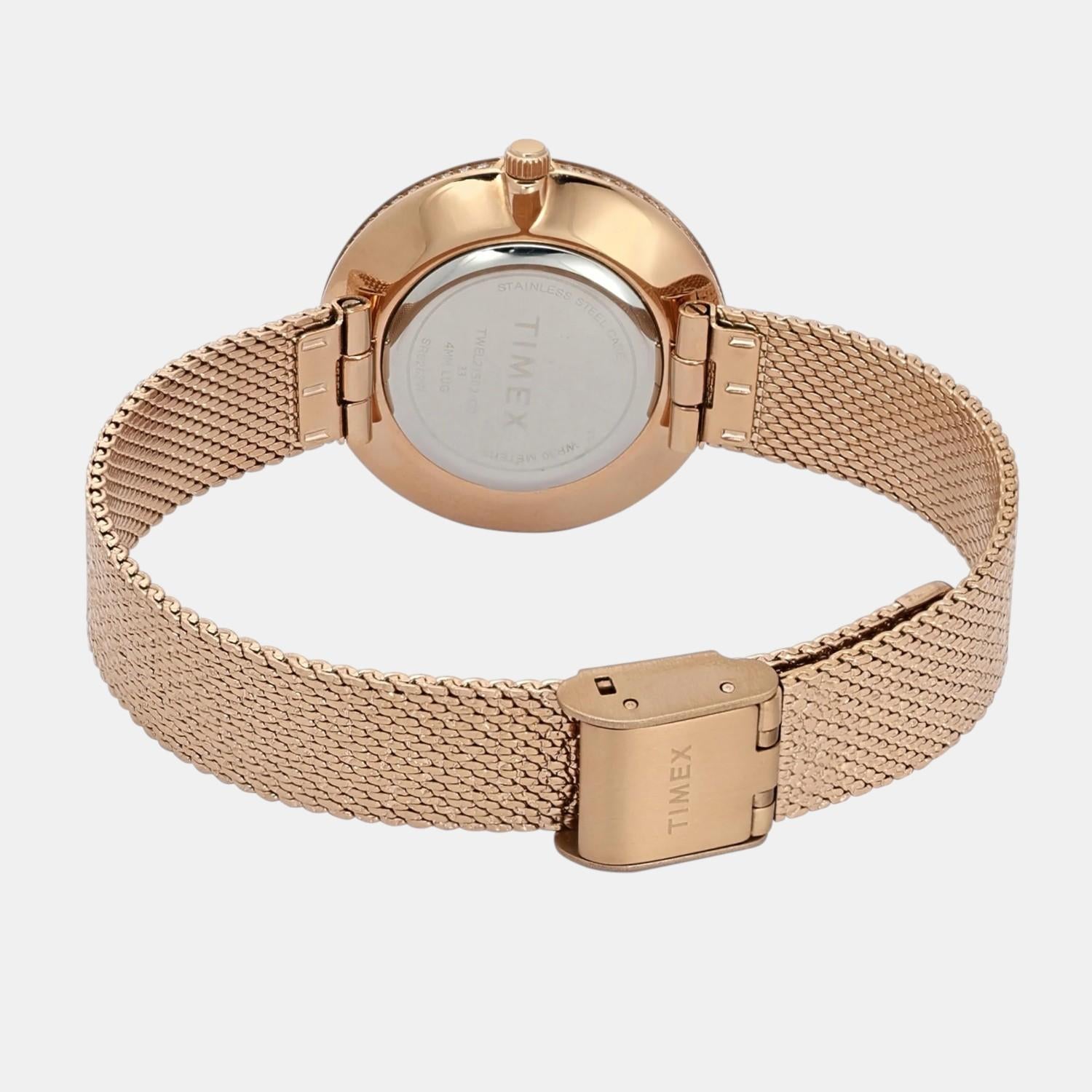 Fashion Women Quartz White Dial Analog Stainless Steel Watch TWEL21502