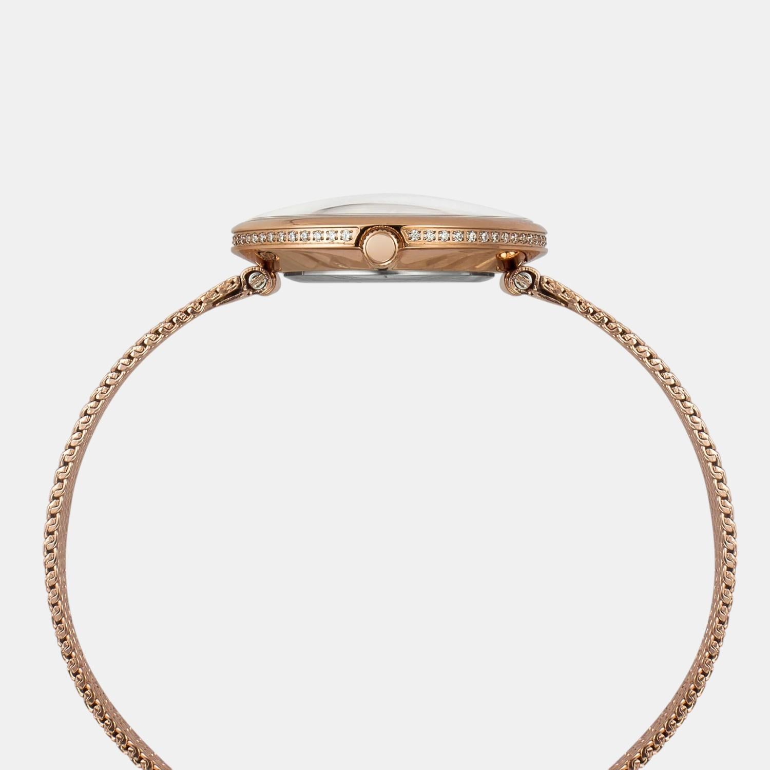 Fashion Women Quartz White Dial Analog Stainless Steel Watch TWEL21502