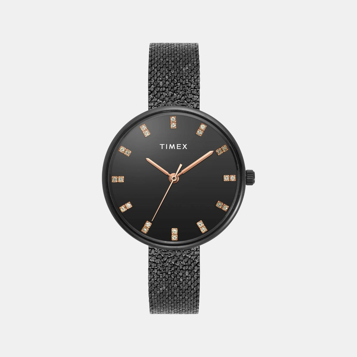 Trendline Women Quartz Black Dial Analog Mesh Watch TWEL21503