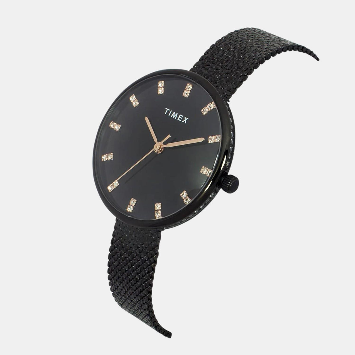 Trendline Women Quartz Black Dial Analog Mesh Watch TWEL21503
