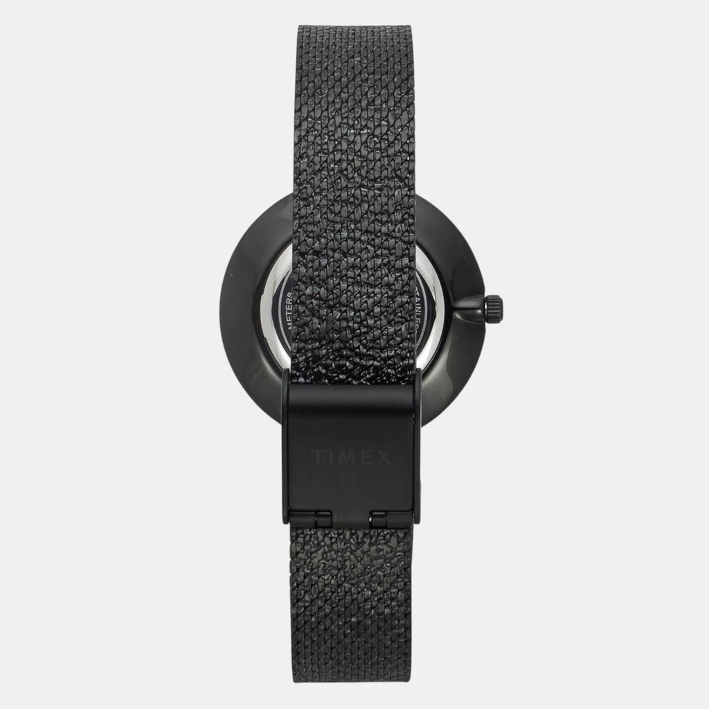 Fashion Women Quartz Black Dial Analog Stainless Steel Watch TWEL21503