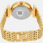 Fashion Women Quartz Champagne Dial Analog Stainless Steel Watch TWEL21600