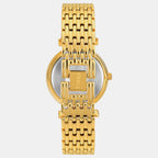 Fashion Women Quartz Champagne Dial Analog Stainless Steel Watch TWEL21600