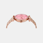 Fashion Women Quartz Pink Dial Analog Stainless Steel Watch TWEL21601