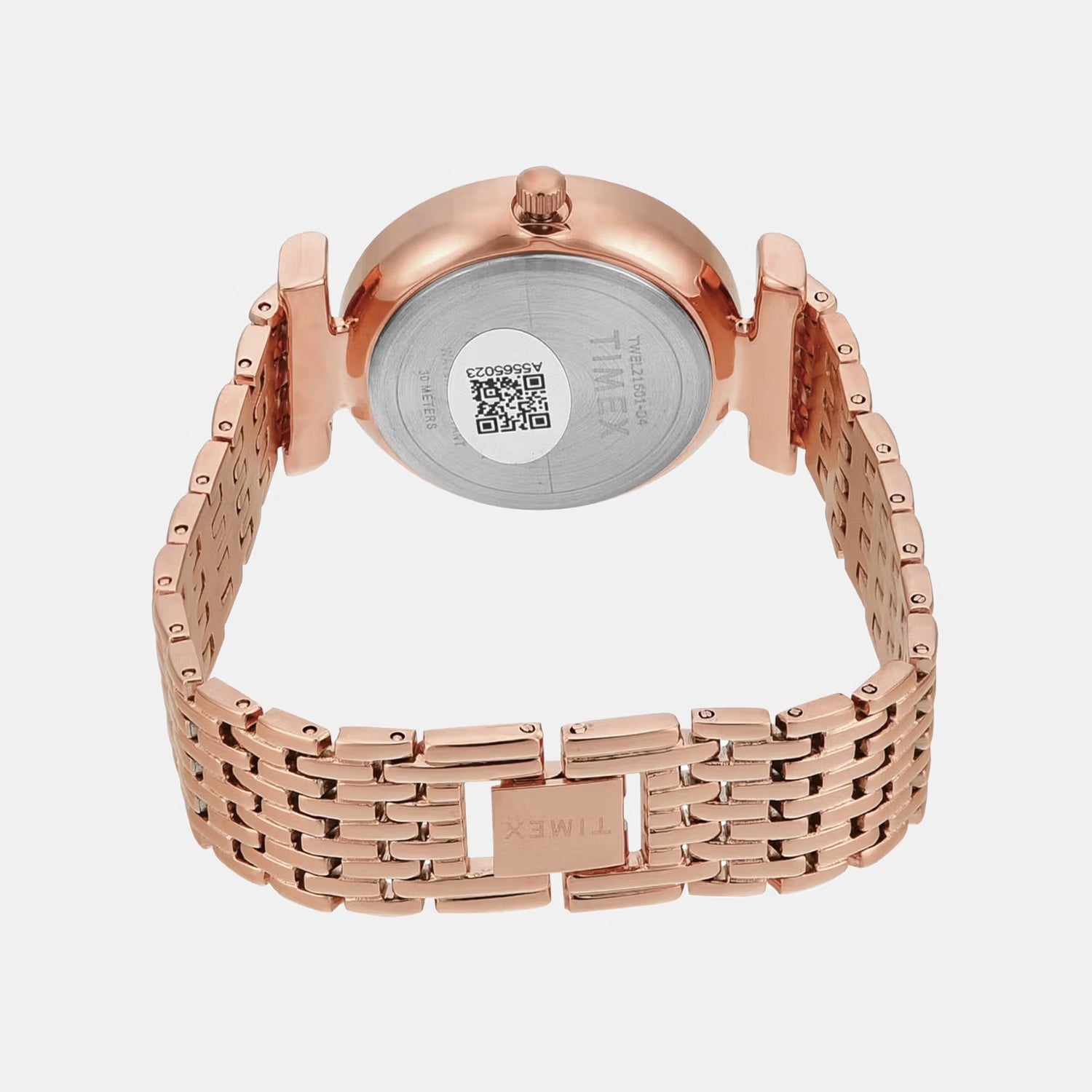 Fashion Women Quartz Pink Dial Analog Stainless Steel Watch TWEL21601