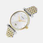 Fashion Women Quartz Silver Dial Analog Brass Watch TWEL21602