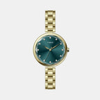 Fashion Women Quartz Green Dial Analog Brass Watch TWEL21701