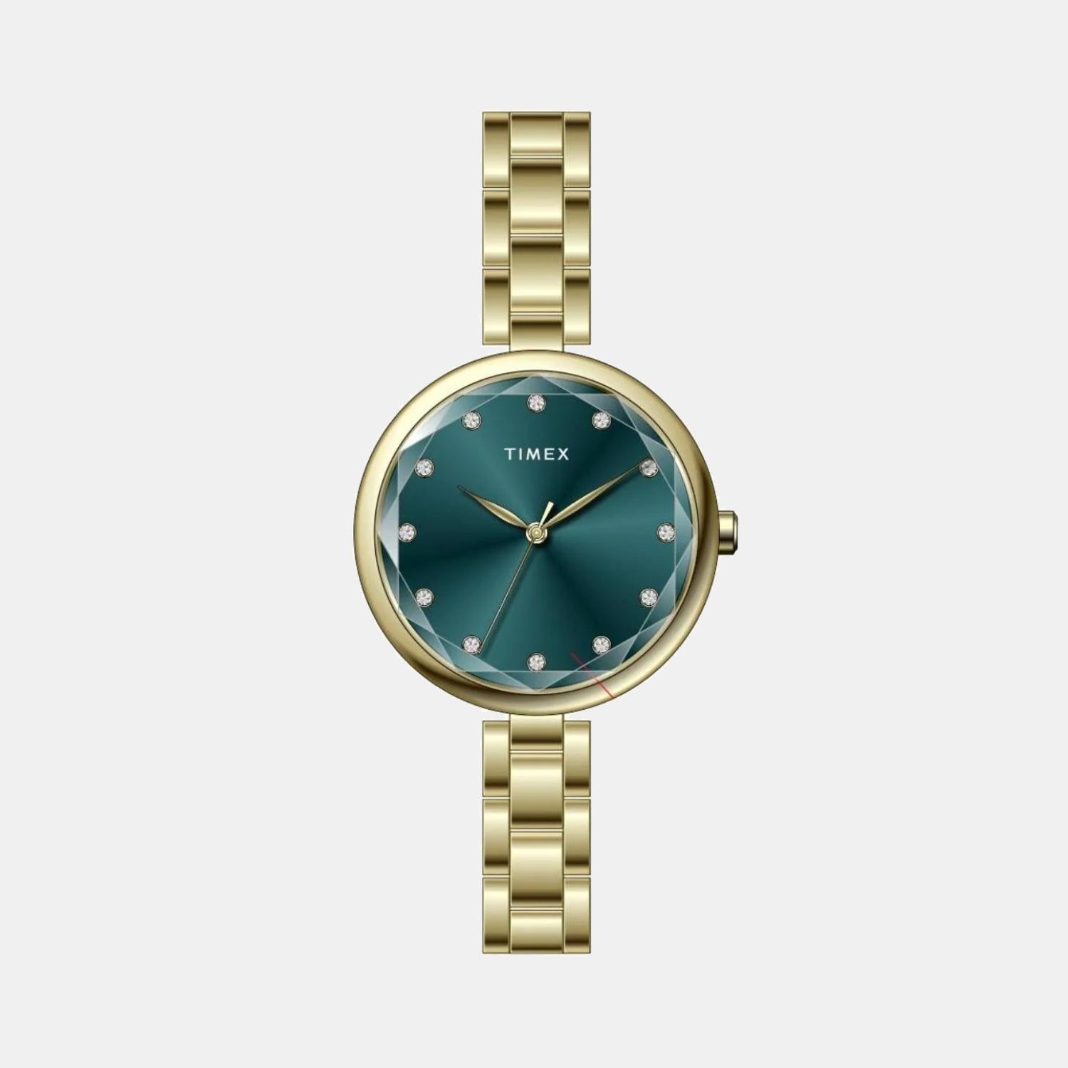Fashion Women Quartz Green Dial Analog Brass Watch TWEL21701