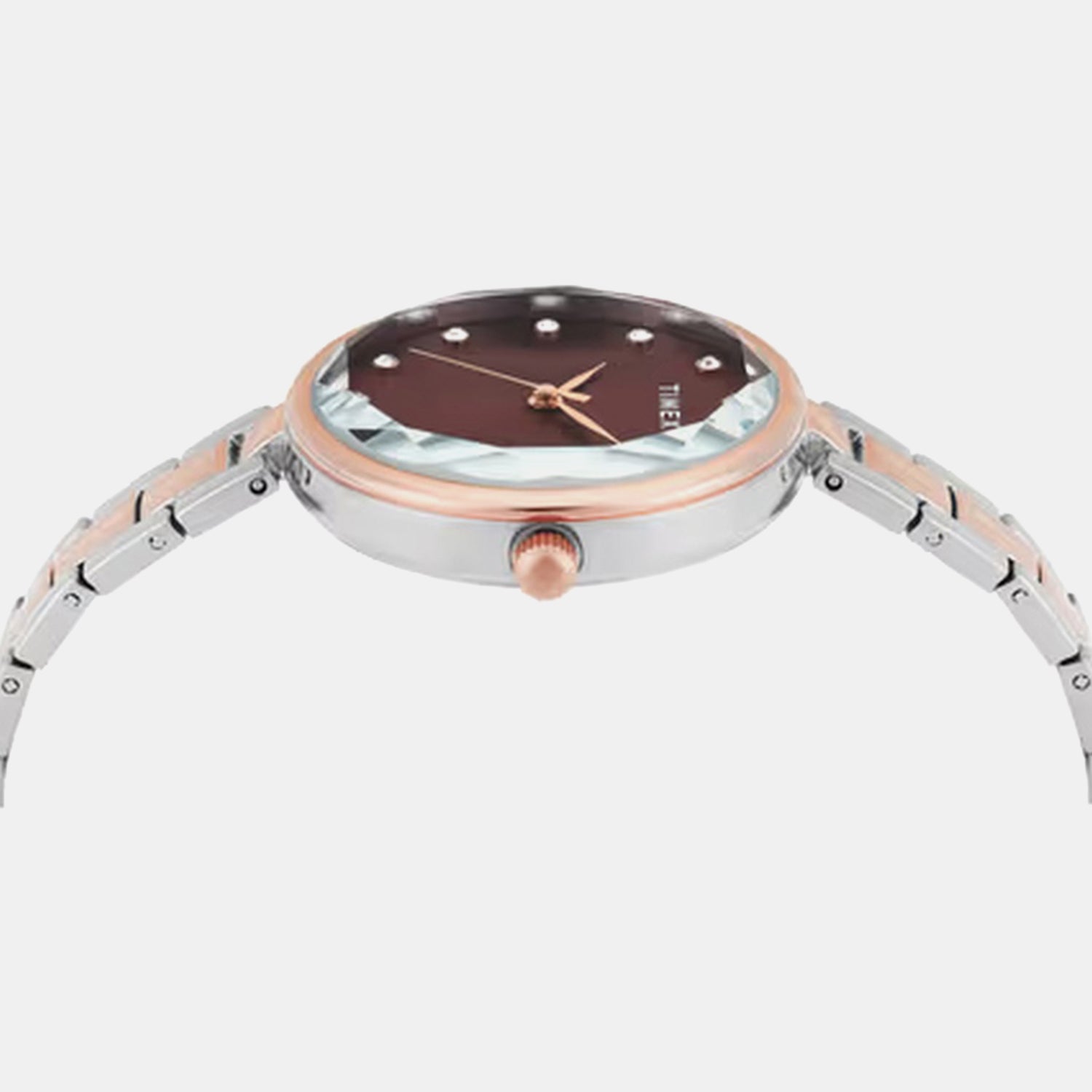 Women Quartz Maroon Dial Analog Stainless Steel Watch TWEL21702