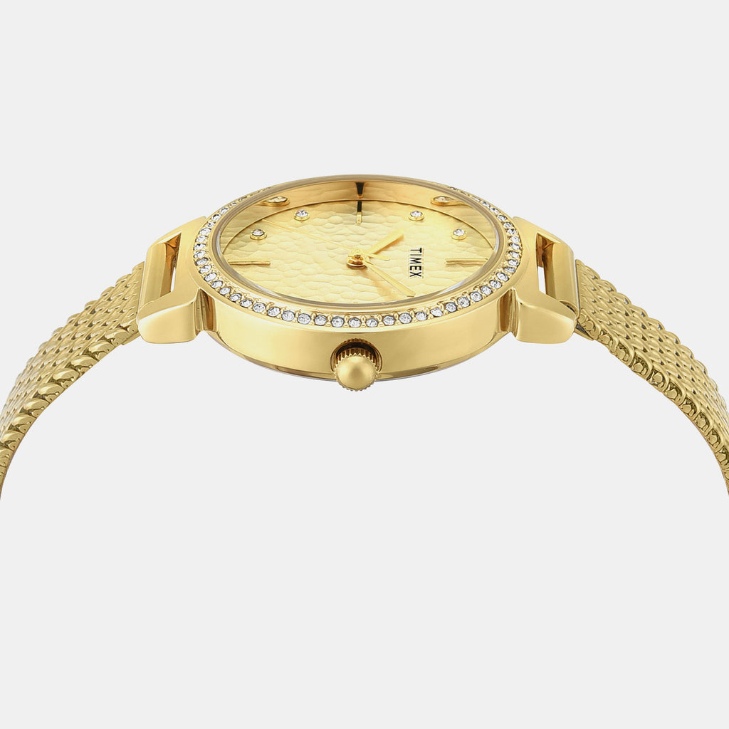 Trendline Women Quartz Champagne Dial Analog Stainless Steel Watch TWEL22303