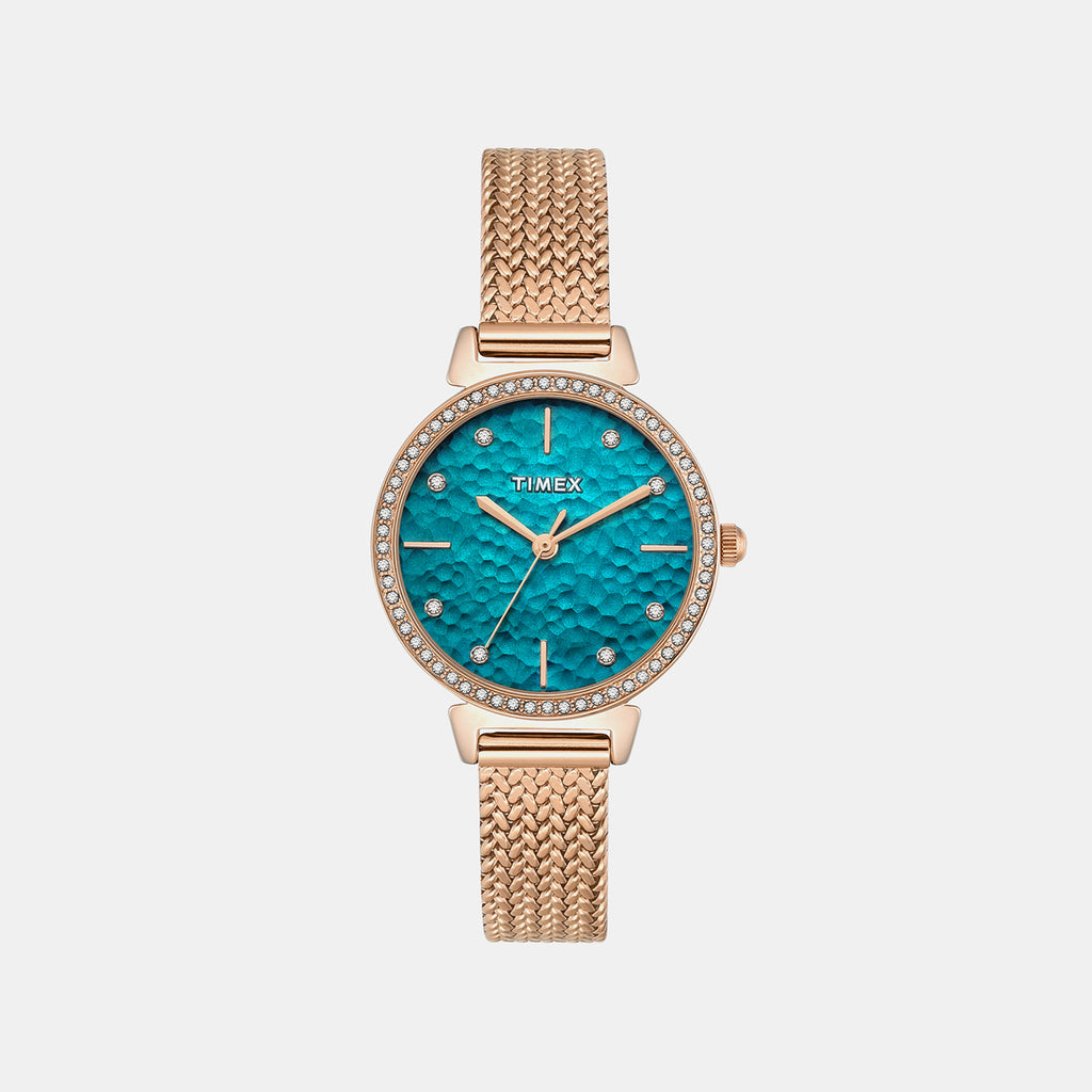 Trendline Women Quartz Teal Dial Analog Stainless Steel Watch TWEL22305