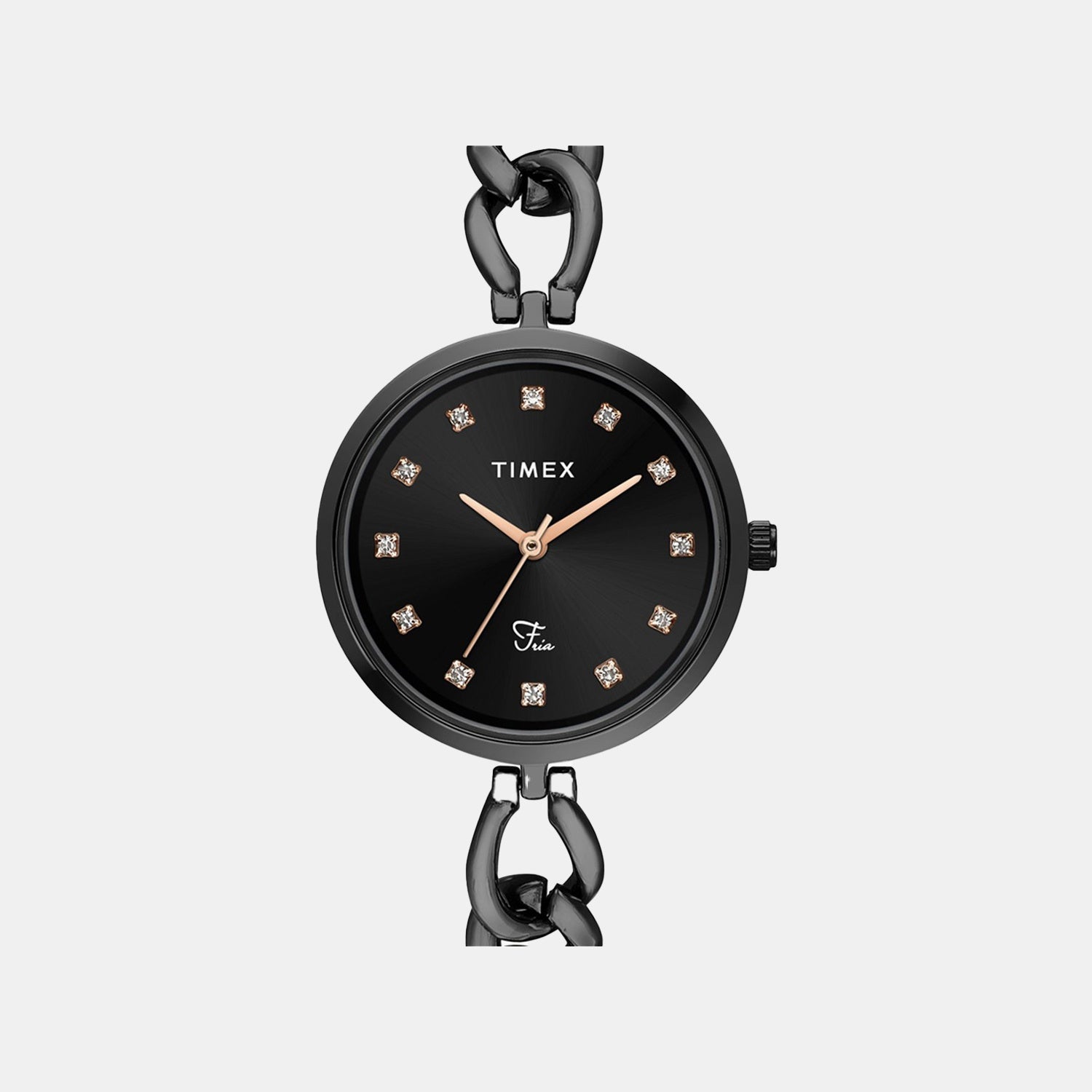 Fria Women Quartz Black Dial Analog Brass Watch TWEL23804