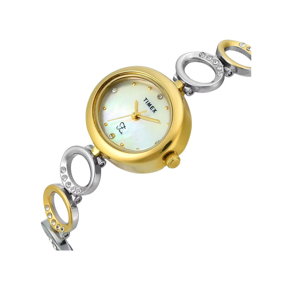 Fria Women Quartz Mother Of Pearl Dial Analog Brass Watch TWEL24000