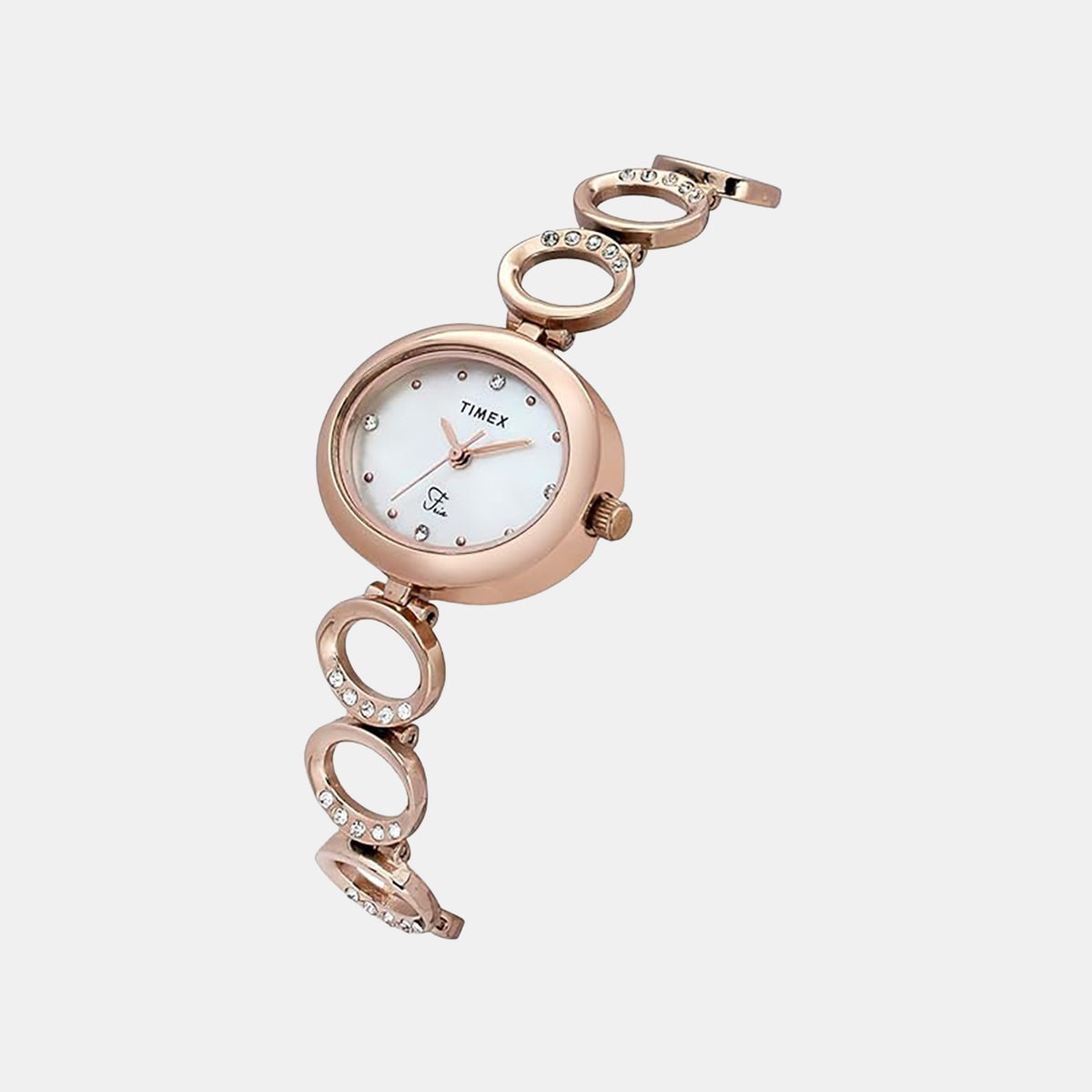 Fria Women Quartz Mother Of Pearl Dial Analog Brass Watch TWEL24002