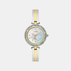 Fria Women Quartz Mother of Pearl Dial Analog Brass Watch TWEL24101