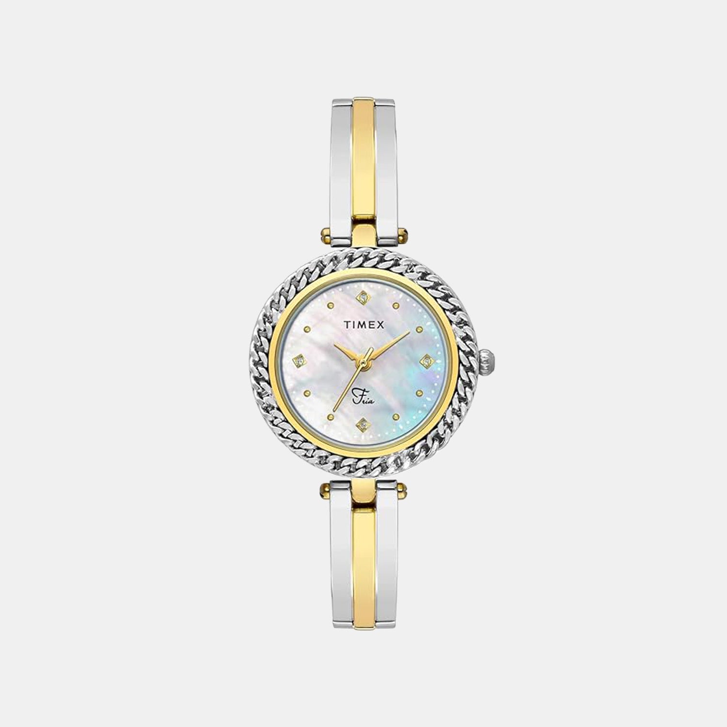 Fria Women Quartz Mother of Pearl Dial Analog Brass Watch TWEL24101