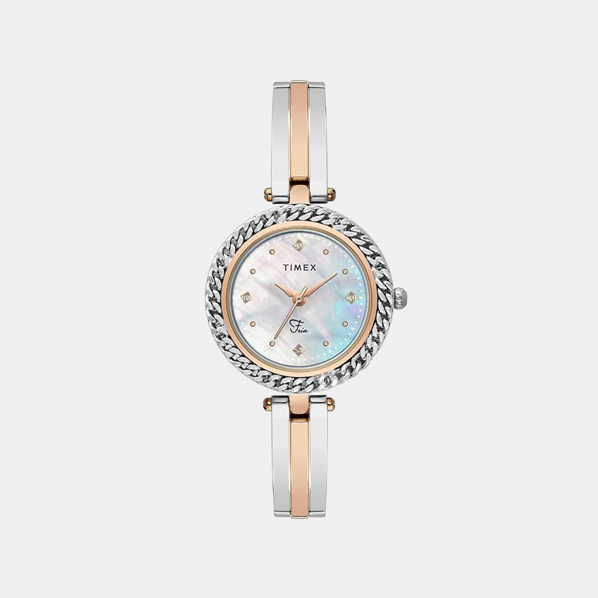 Fria Women Quartz Mother Of Pearl Dial Analog Brass Watch TWEL24102
