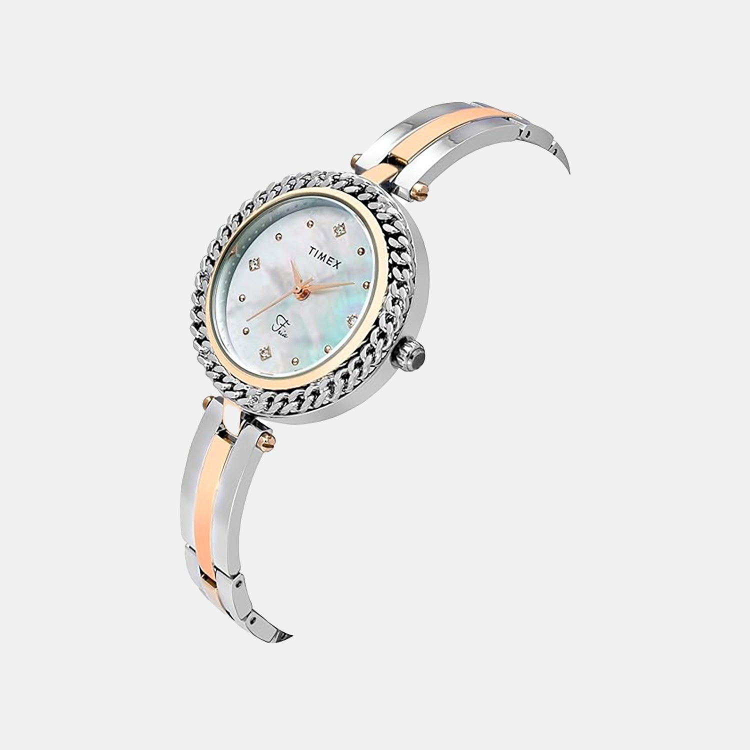 Fria Women Quartz Mother of Pearl Dial Analog Brass Watch TWEL24102