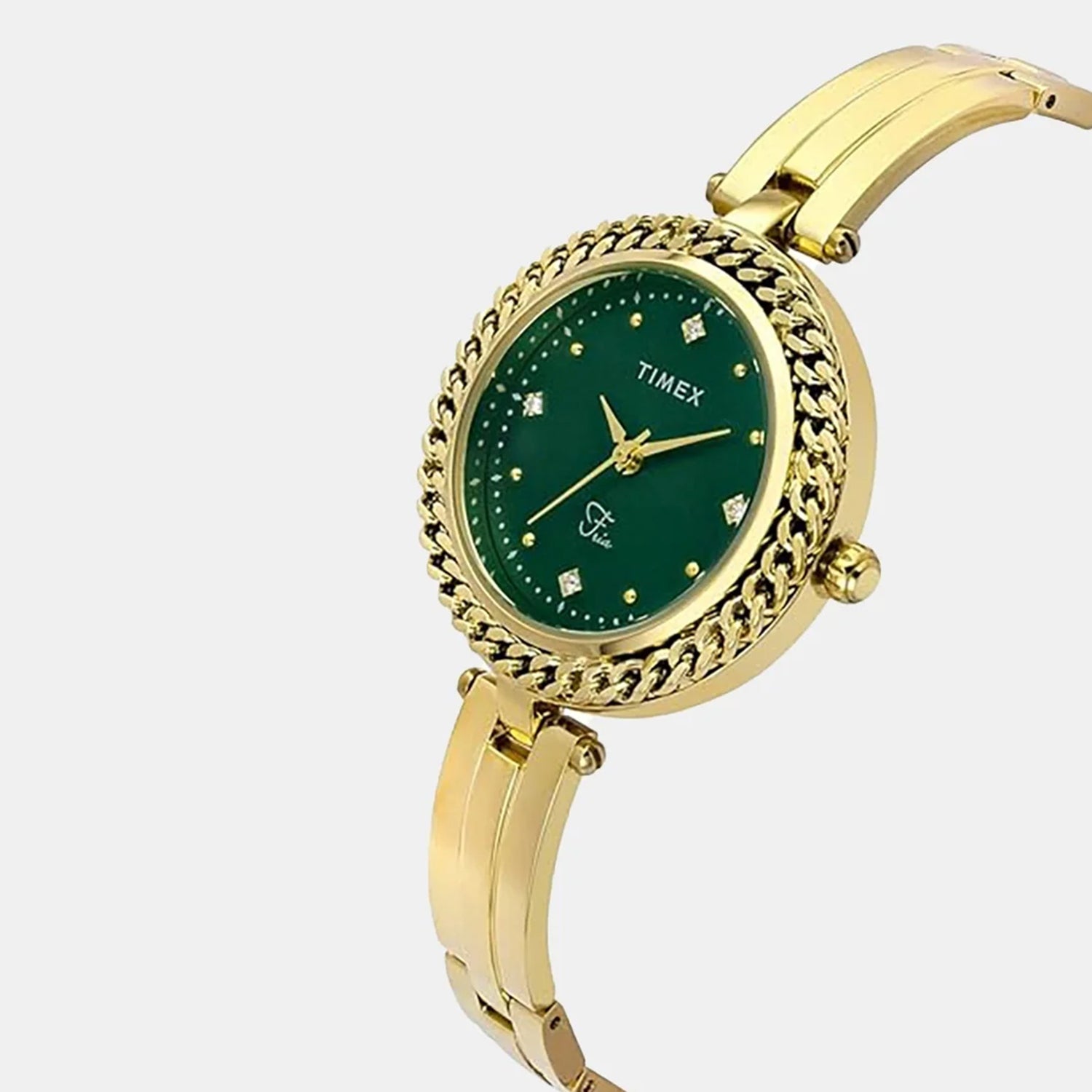 Fria Women Quartz Dial Analog Brass Watch TWEL24103