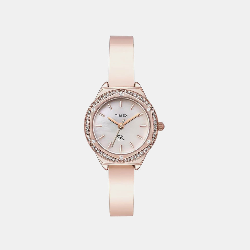 Fria Women Quartz Mother of Pearl Dial Analog Brass Watch TWEL24201