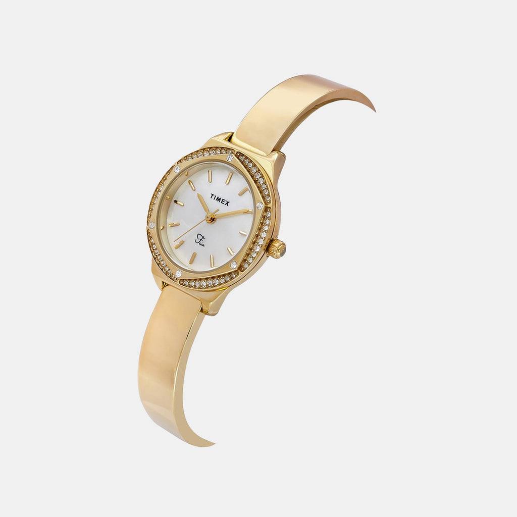 Fria Women Quartz Mother of Pearl Dial Analog Brass Watch TWEL24202