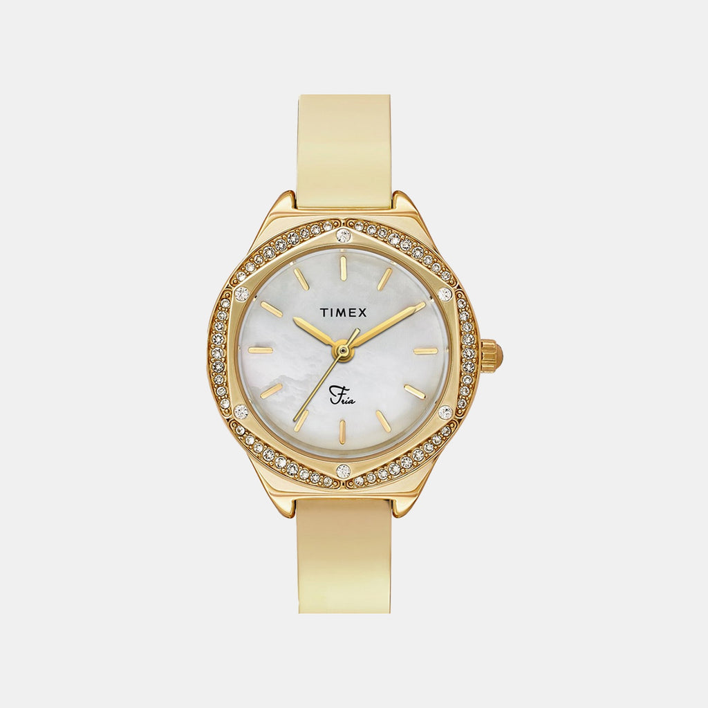 Fria Women Quartz Mother of Pearl Dial Analog Brass Watch TWEL24202