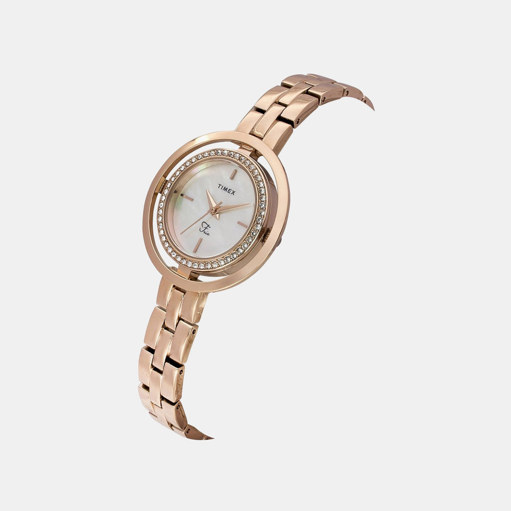 Fria Women Quartz Mother of Pearl Dial Analog Brass Watch TWEL24300