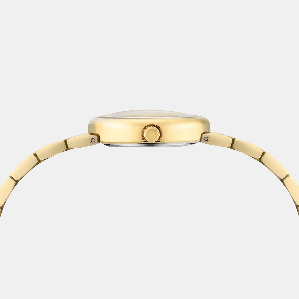 Trendline Women Quartz Champagne Dial Analog Stainless Steel Watch TWEL27100