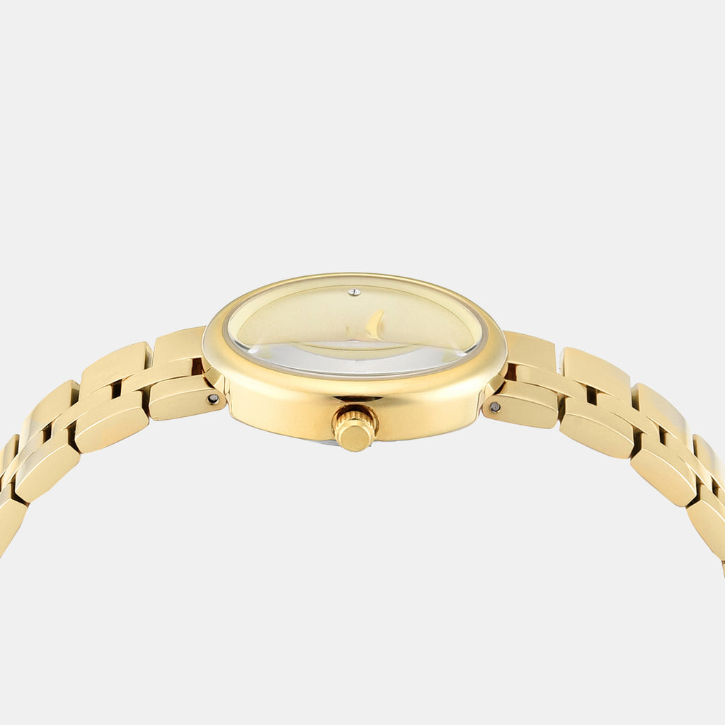 Trendline Women Quartz Champagne Dial Analog Stainless Steel Watch TWEL27100