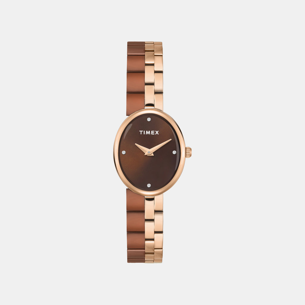 Trendline Women Quartz Brown Dial Analog Stainless Steel Watch TWEL27102