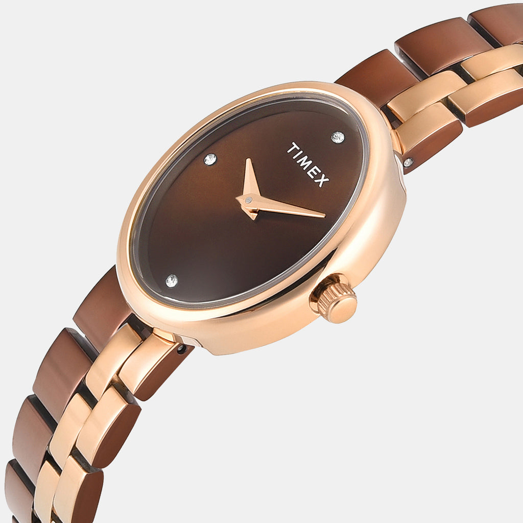 Trendline Women Quartz Brown Dial Analog Stainless Steel Watch TWEL27102