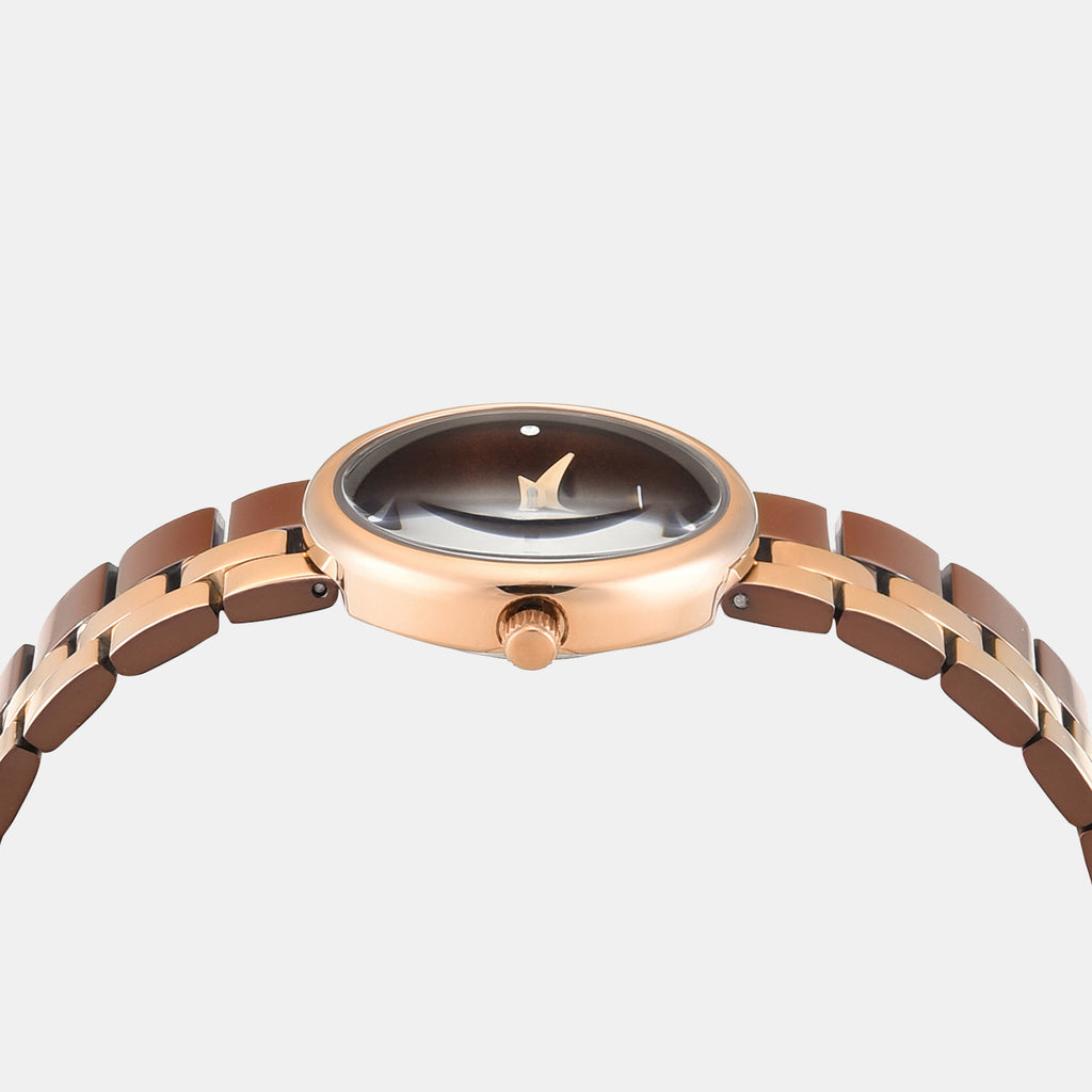 Trendline Women Quartz Brown Dial Analog Stainless Steel Watch TWEL27102