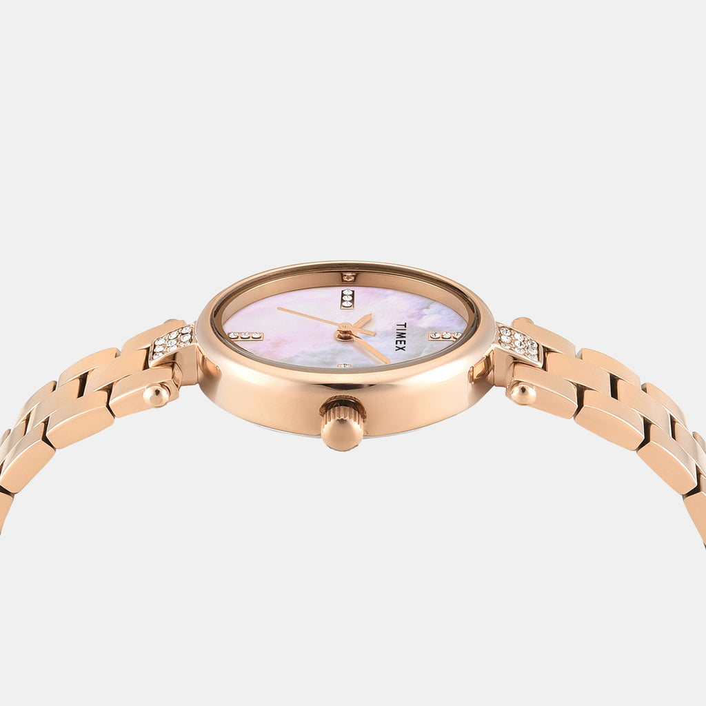 Trendline Women Quartz Mother Of Pearl Dial Analog Brass Watch TWEL27200