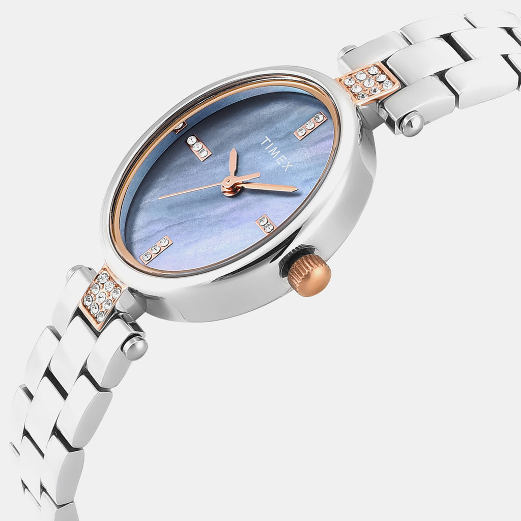Trendline Women Quartz Mother Of Pearl Dial Analog Brass Watch TWEL27201