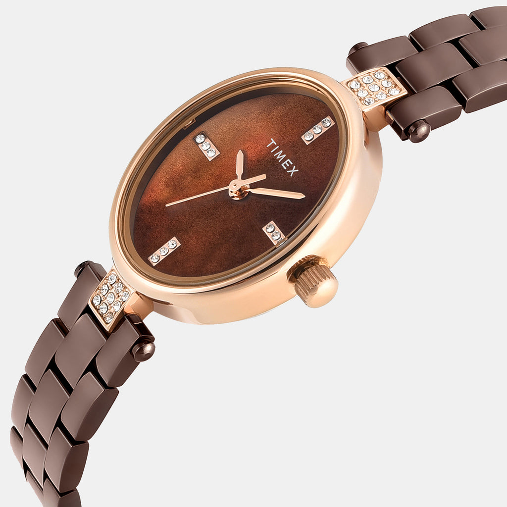 Trendline Women Quartz Mother Of Pearl Dial Analog Brass Watch TWEL27202