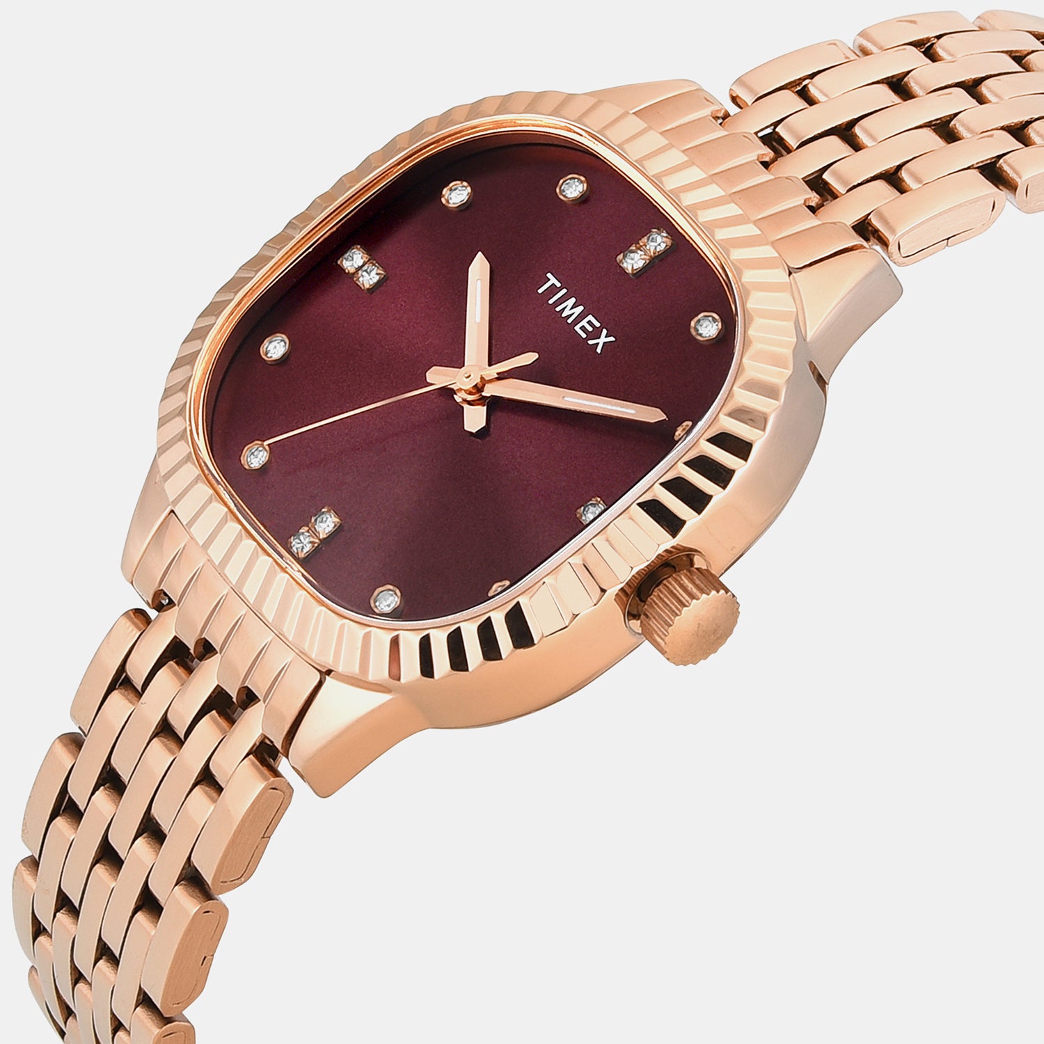 Trendline Women Quartz Burgundy Dial Analog Stainless Steel Watch TWEL27300