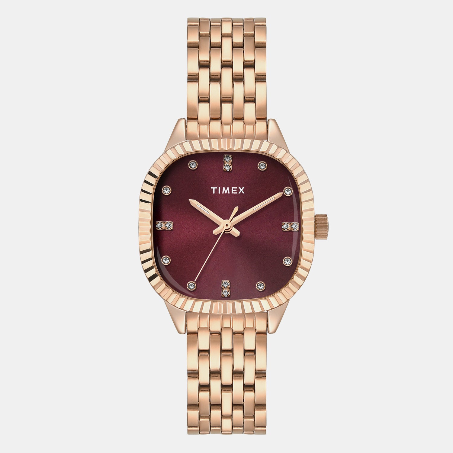 Trendline Women Quartz Burgundy Dial Analog Stainless Steel Watch TWEL27300